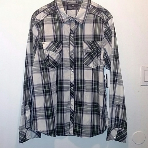 NWT Pop Icon Plaid Pearl Button Shirt - Picture 1 of 6
